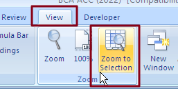 Cara Memperbesar Tampilan Worksheet Pada Area Yang Dipilih Dalam Excel